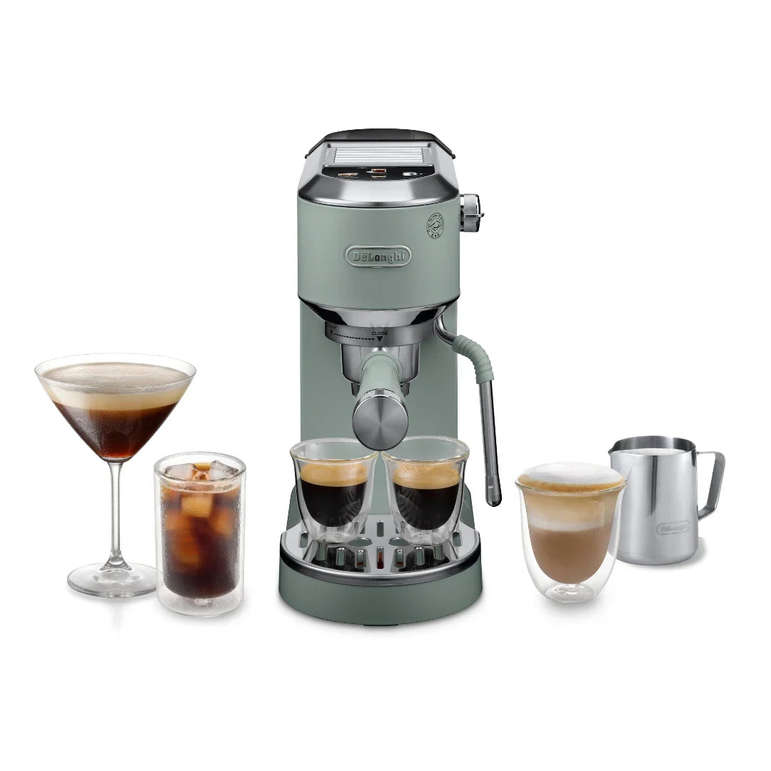 Delonghi Dedica Duo Espresso Machine with Cold Brew EC890. 3 Colours White, Silver, Pink