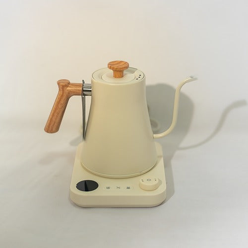 USS Goose Neck Kettle with Wood Finish White/Black